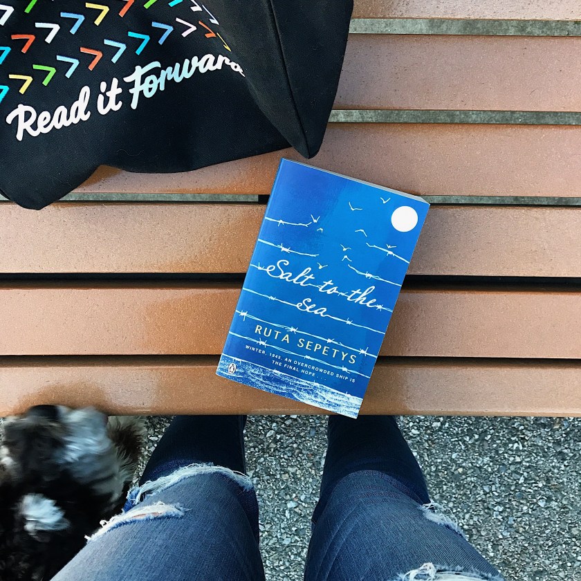 picture of Salt to the Sea on a bench